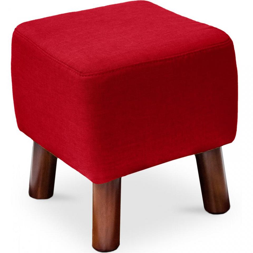 Repose-pied style scandinave Jonah - Tissu Rouge