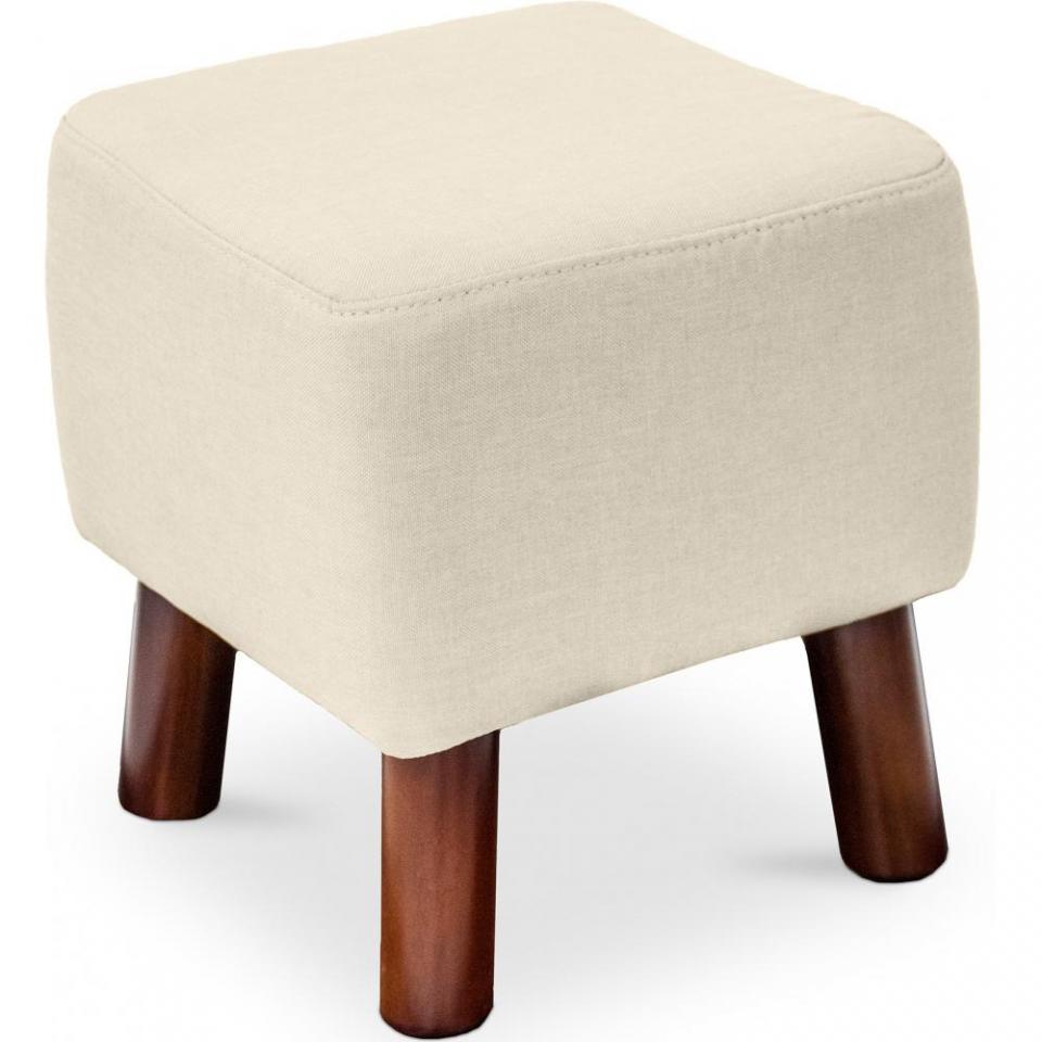 Repose-pied style scandinave Jonah - Tissu Ivoire