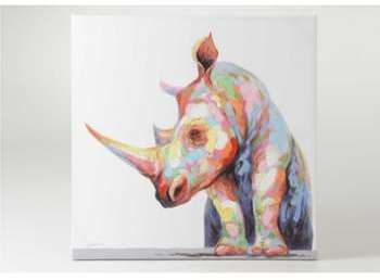 Toile rhinocéros 100x100 cm multicolore Toile rhinocéros 100x100 cm