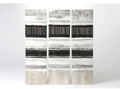 Triptyque modern x3 noir et blanc h105x30 cm Triptyque modern x3 noir et