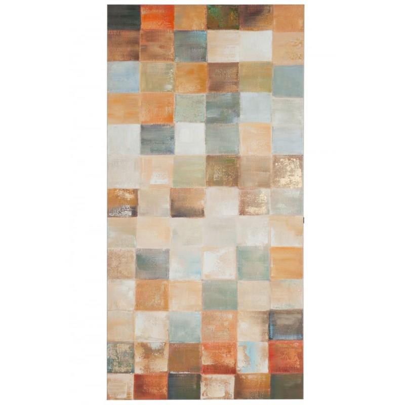Tableau abstrait carrés mix 75x4x150cm
