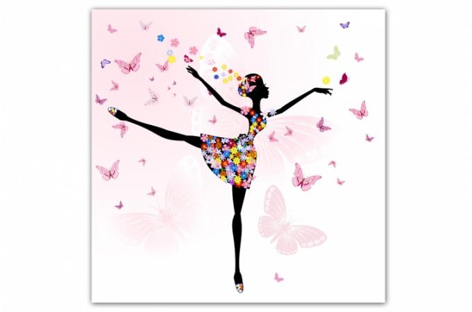 Tableau enfant Fée Danseuse 80X80 cm Declikdeco