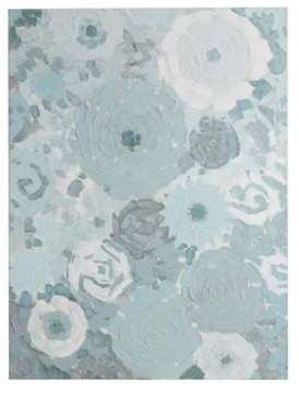 Toile fleur abstrait tons bleu Toile fleur abstrait tons