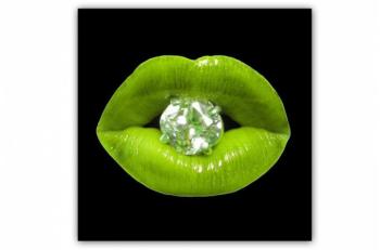 Promo : Tableau Pop Bouche Diams Vert Anis 80X80 c