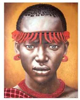 Tableau portrait femme africaine coloré Tableau portrait femme africaine