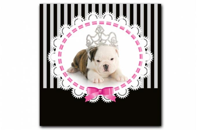Tableau enfant Chien Princesse Baroque 60X60 cm De