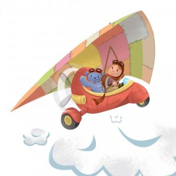 Tableau déco enfant : dans les airs