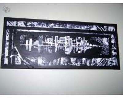 Tableau design City blanc noir