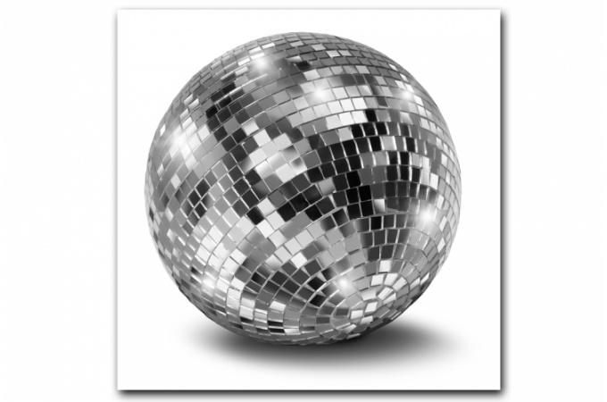 Promo : Tableau Disco Argenté Boule à Facettes 80X