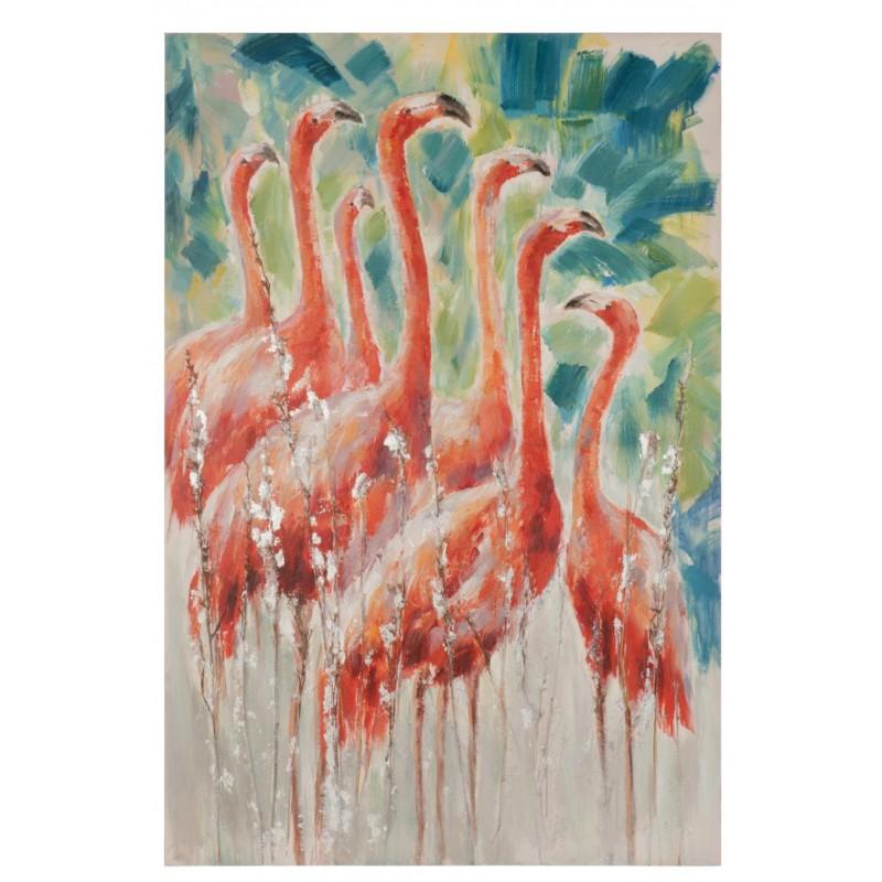 Cadre Visuel 7 Flamants Rose 100X4X150Cm
