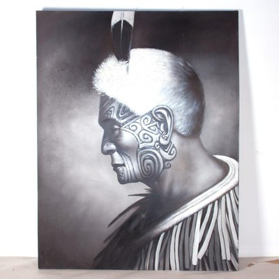 Toile visuel indien blanc et noir