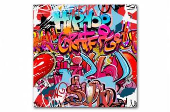 Tableau Graffiti Multicolore 60X60 cm Declikdeco