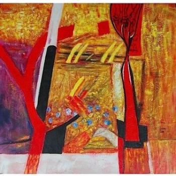 Tableau abstrait Paon