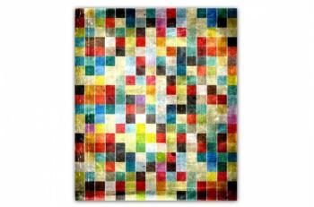 Tableau Abstrait Multicolore Pi x el L.55 x H.80 c