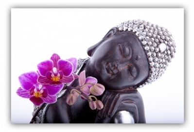 Tableau Zen Bouddha et Fleur L.80 x H.55 cm Declik