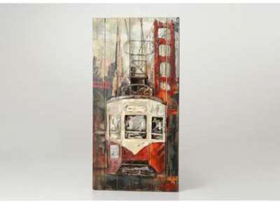 Plaque déco vintage station 120 x 60 cm Plaque déco vintage station