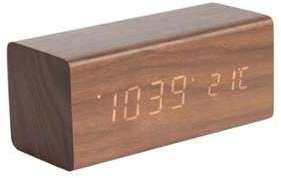 Réveil Block Bois Foncé Present Time