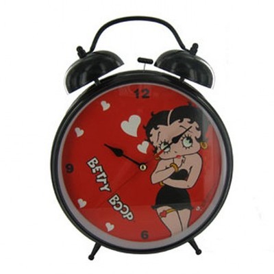 Grand réveil Betty Boop noir Coeur