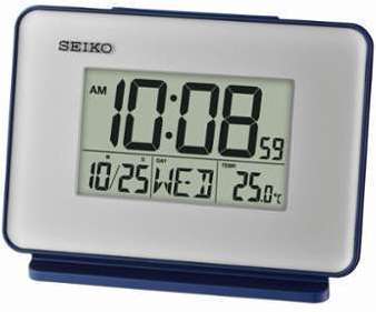 Reveil Seiko digital plastique bleu multifonctions Reveil Seiko digital plastique