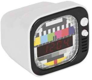 Réveil matin télé mire design rétro TV CLOCK Blanc