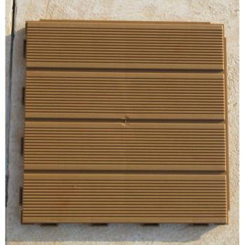 Dalle de jardin clipsable rainurée marron clair 28