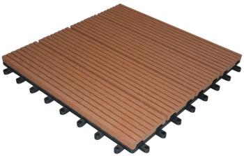 Lot de 11 dalles composite - 1 m² - Brun