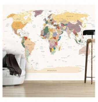 Papier Peint - World Map - Bimago - Bimago