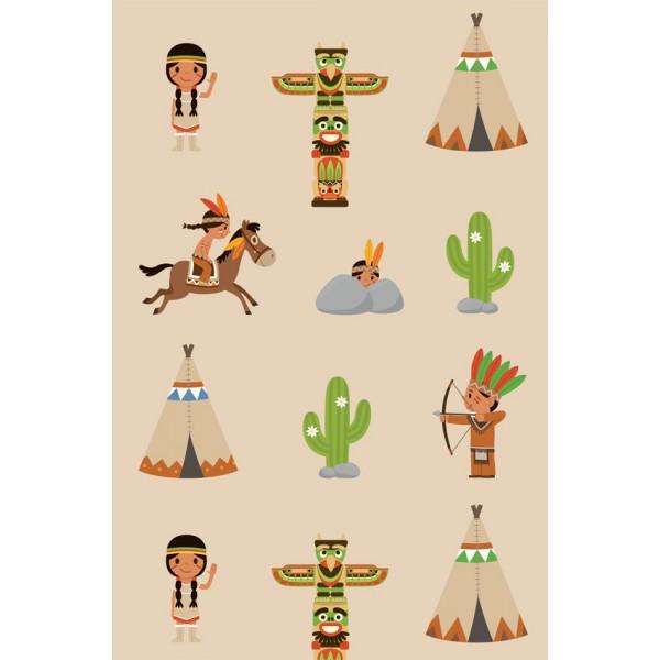 Papier peint enfant : Indiens
