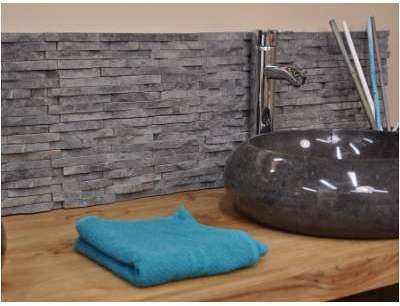 Parement en pierre naturelle marbre brut gris noir
