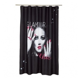 Rideau de douche Glam Chic Noir Premium