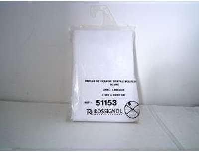 Rideau de douche textile blanc avec anneaux (180 x