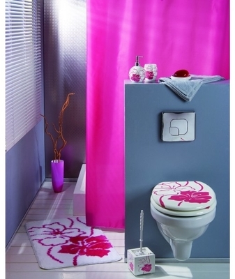 Rideau de douche Intense Fushia Rose PLANETE BAIN - Rideau de douche Intense Fushia