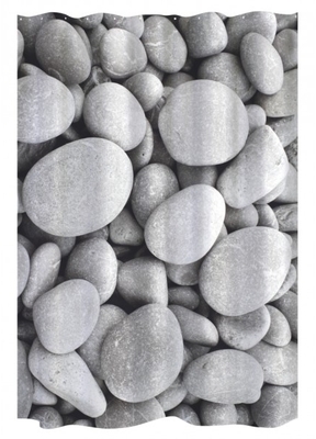 Rideau de douche galets gris Gris PLANETE BAIN - Spécialiste Rideau de douche galets gris