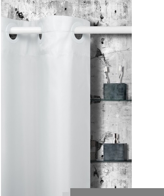 Rideau de douche Chance de couleur Blanc Blanc PLANETE Rideau de douche Chance de