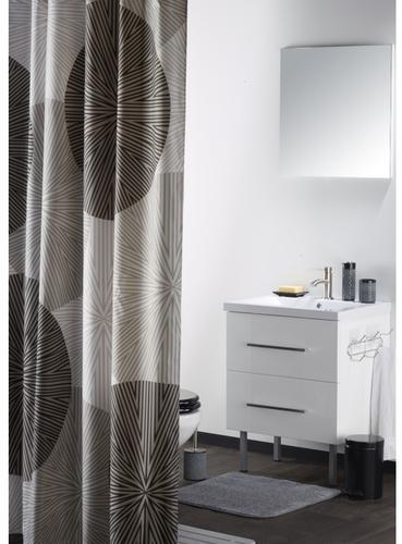Rideau de douche Rosace taupe chocolat PLANETE BAIN Rideau de douche Rosace taupe