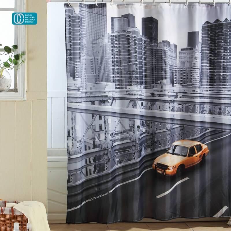 Rideau de douche New York 180 x 200 polyester MSV Rideau de douche New York