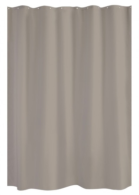 Rideau de douche uni coloris taupe Taupe PLANETE BAIN Rideau de douche uni coloris