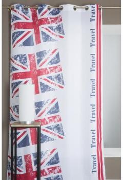 Rideau Imprimé Motif Drapeau Angleterre et Écritur