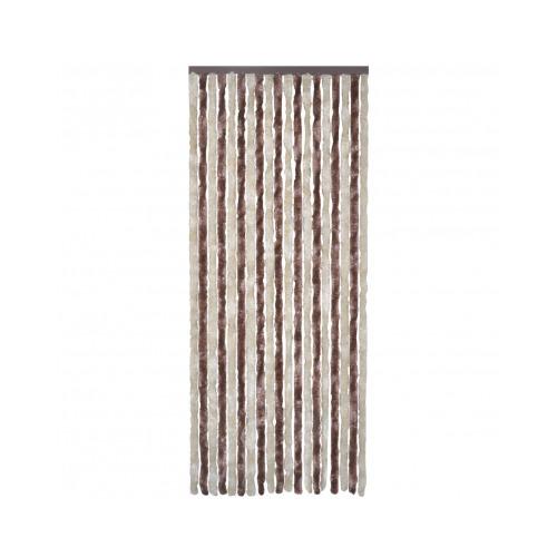 VidaXL Rideau de porte chenille brun et beige 90 x