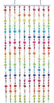 Rideau mains et pieds multicolore