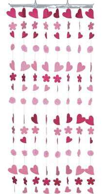 Rideau coeurs et pompons