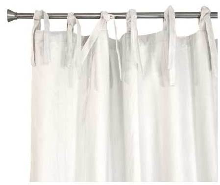 Rideau à nouettes en lin blanc