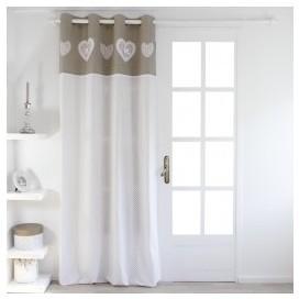 Rideau (140 x H240 cm) Etamine dentelle Lin