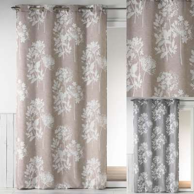 Rideau à oeillets & motifs floraux