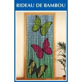 Rideau de porte bambou - 3 papillons