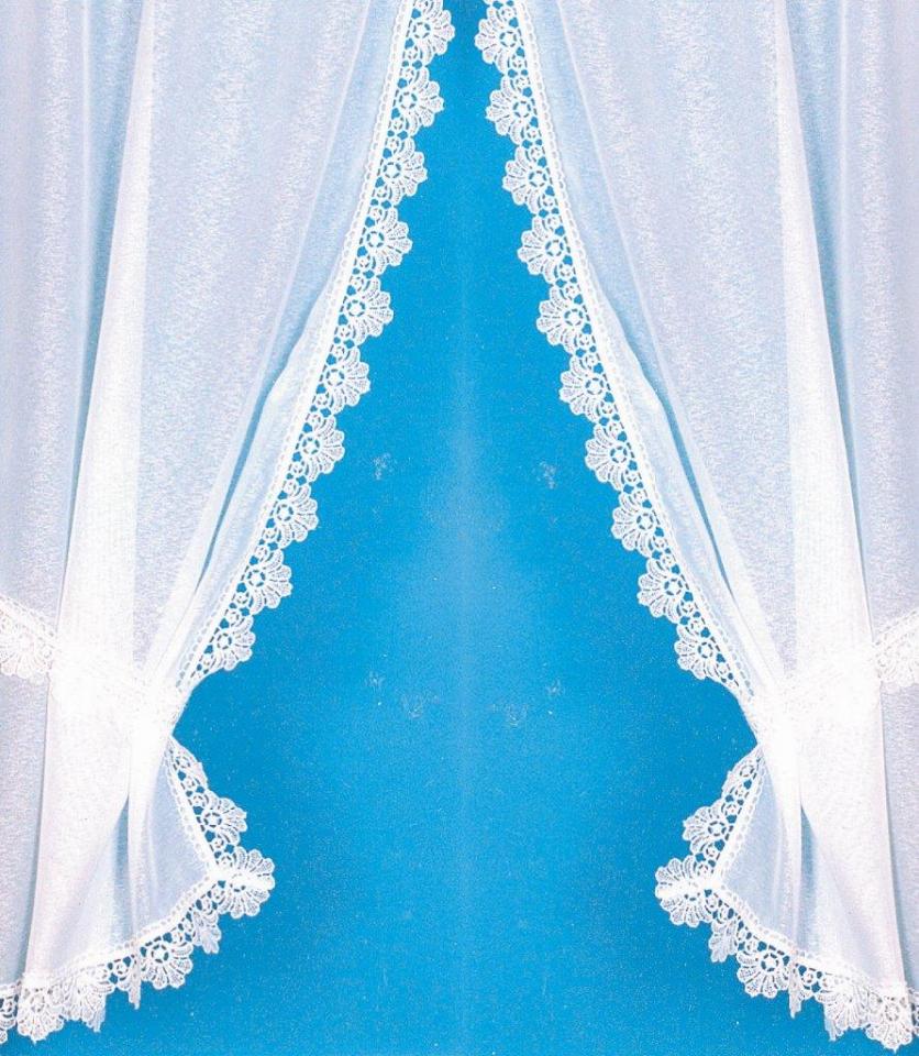 Rideau Bonne Femme avec bordure macramé brillant