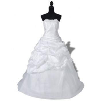 VidaXL Robe de mariée élégante Blanche Modèle E Ta