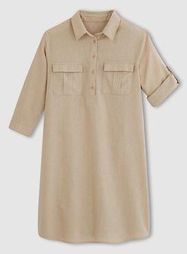 Robe saharienne lin/coton - R essentiel