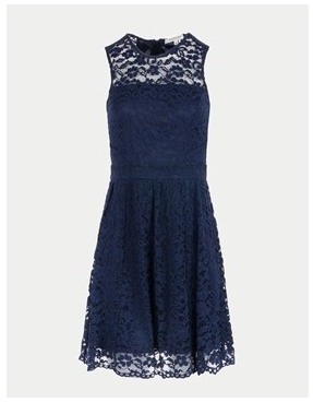 Robe sans manches en dentelle taille 40 marine