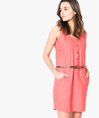 Gemo - Robe tunique en lin avec ceinture - Orange